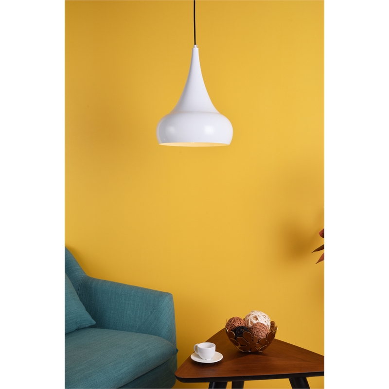 Living District Circa 1 Light White Pendant