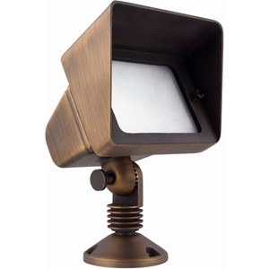 Elitco Lighting Aera 8&quot Metal Landscape LED Flood Light in Antique Brass