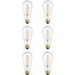 Elitco Lighting Nostalgic 6W 3000K LED Filament Glass Light Bulb (Set of 6)
