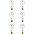 Elitco Lighting Nostalgic 6W 3000K Decorative Helix LED Light Bulb (Set of 6)