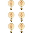Elitco Lighting Edris 6W 2000K LED Vertical Helix Glass Light Bulb (Set of 6)