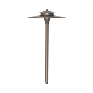 Elitco Lighting Chanterelle 12&quot Round Metal Path Post Lantern in Antique Brass