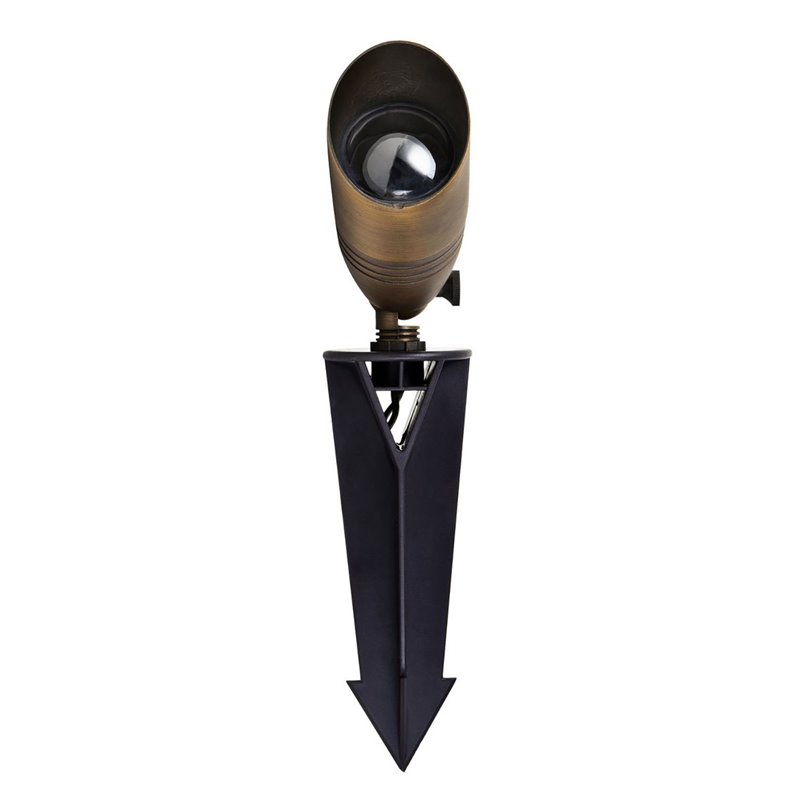 Elitco Lighting Aera Outdoor Cast Brass Spot Light in Antique Brass