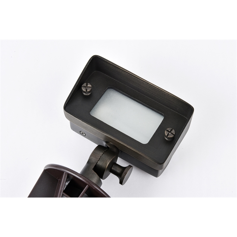 Elitco Outdoor 12V Cast Brass Flood Light 2Inch L X 4Inch W X 6Inch H Dark Bronz