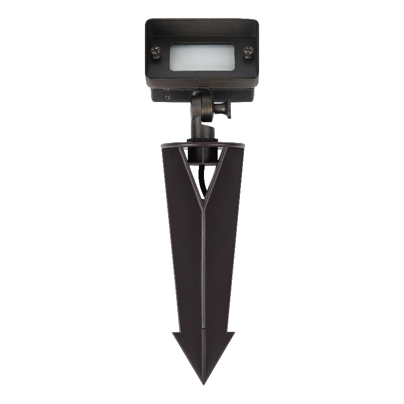 Elitco Outdoor 12V Cast Brass Flood Light 2Inch L X 4Inch W X 6Inch H Dark Bronz
