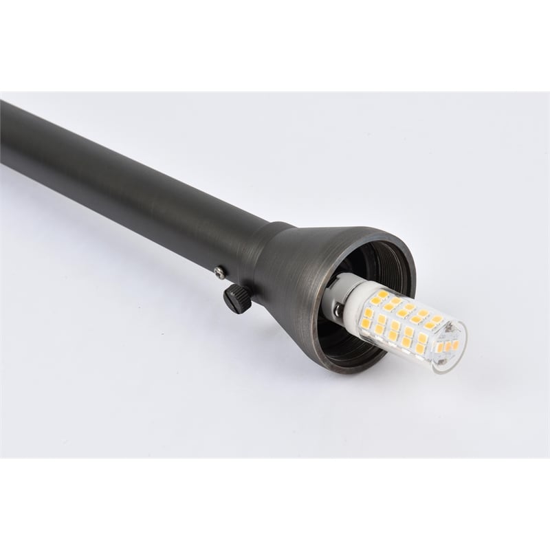 Elitco Outdoor 12V Cast Brass Path Light 9 Inch Wide X 24 Inch High Dark Bronze