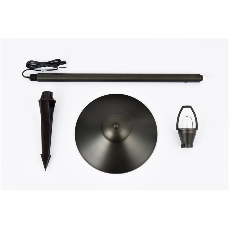 Elitco Outdoor 12V Cast Brass Path Light 9 Inch Wide X 24 Inch High Dark Bronze