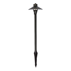 Elitco Outdoor 12V Cast Brass Path Light 7 Inch Wide X 24 Inch High Dark Bronze