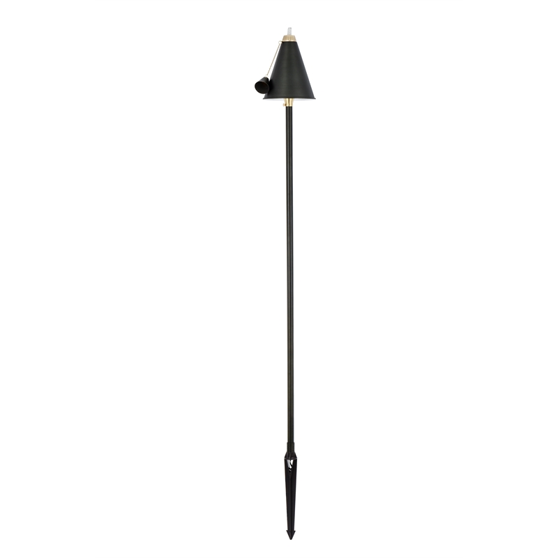 Elitco Outdoor 12V Cast Brass Torch Light 8Inch W X 24Inch High In Dark Bronze