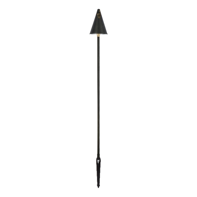 Elitco Outdoor 12V Cast Brass Torch Light 8Inch W X 24Inch High In Dark Bronze
