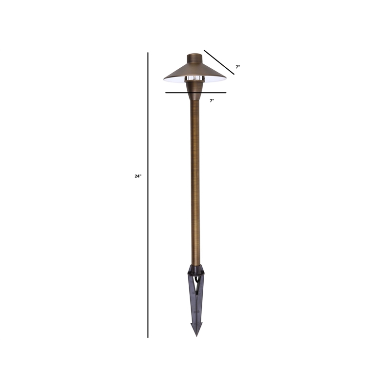 Elitco Lighting Landscape Cast Brass 7X24 Path Light in Antique Brass