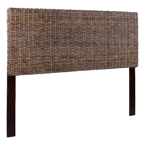 Belmont Home Archdale Coastal Rattan/Wood King Headboard in Gray