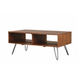 Belmont Home Brighton Solid Acacia Wood Foldable Coffee Table in Brown/Black