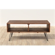 Belmont Home Brighton Solid Acacia Wood Foldable Coffee Table in Brown/Black