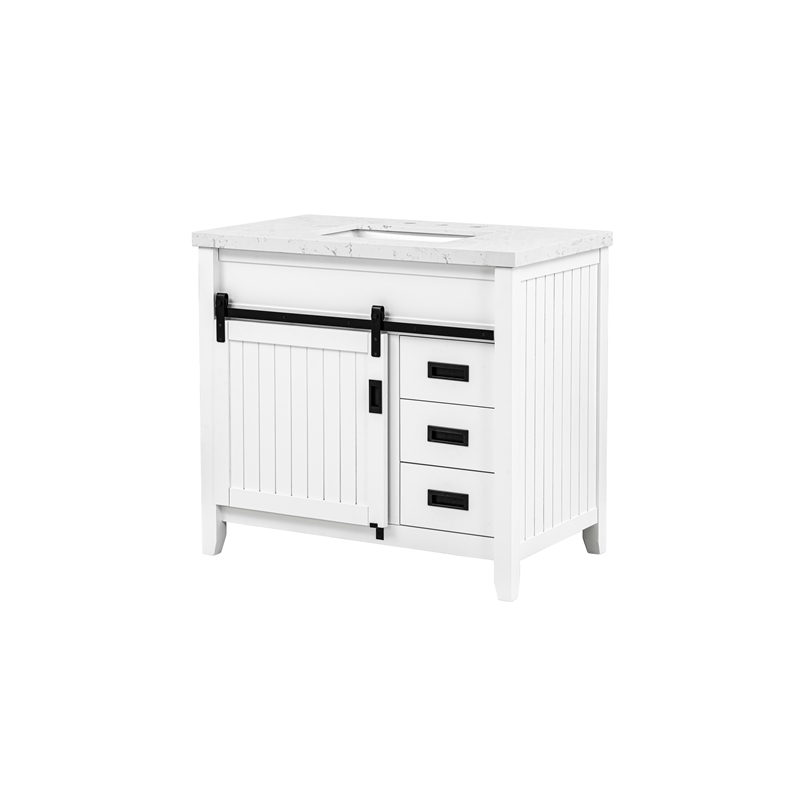 Hanford 37'' Stone Top Bathroom Vanity (7509VB37 + 7722VT37)
