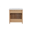 31''Cane Paneled Bathroom Vanity with Engineered Stone Top