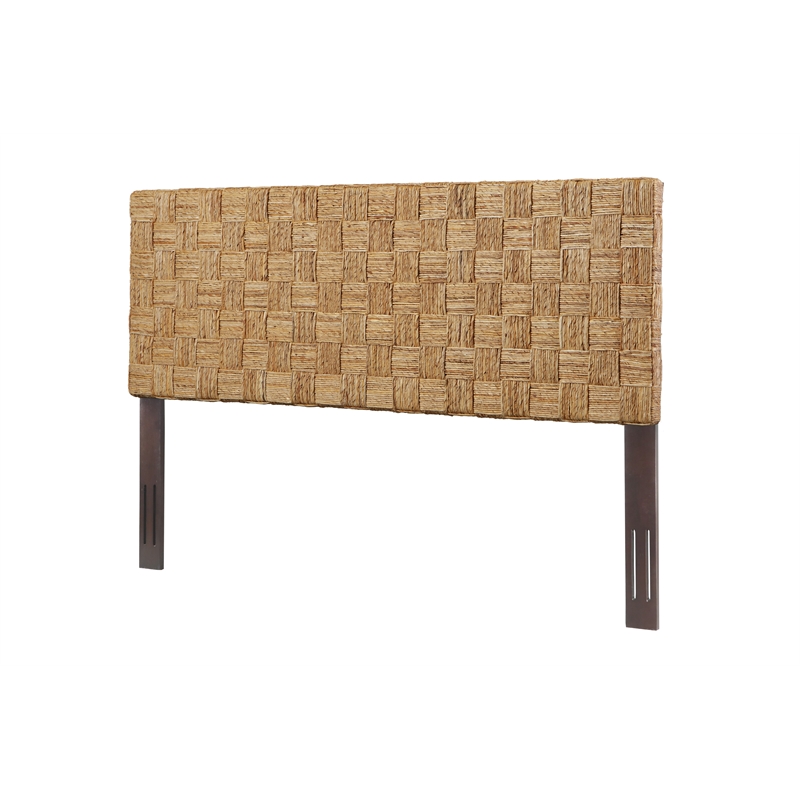 Crawford & Burke King Adjustable-Height Woven Rattan Headboard in Natural