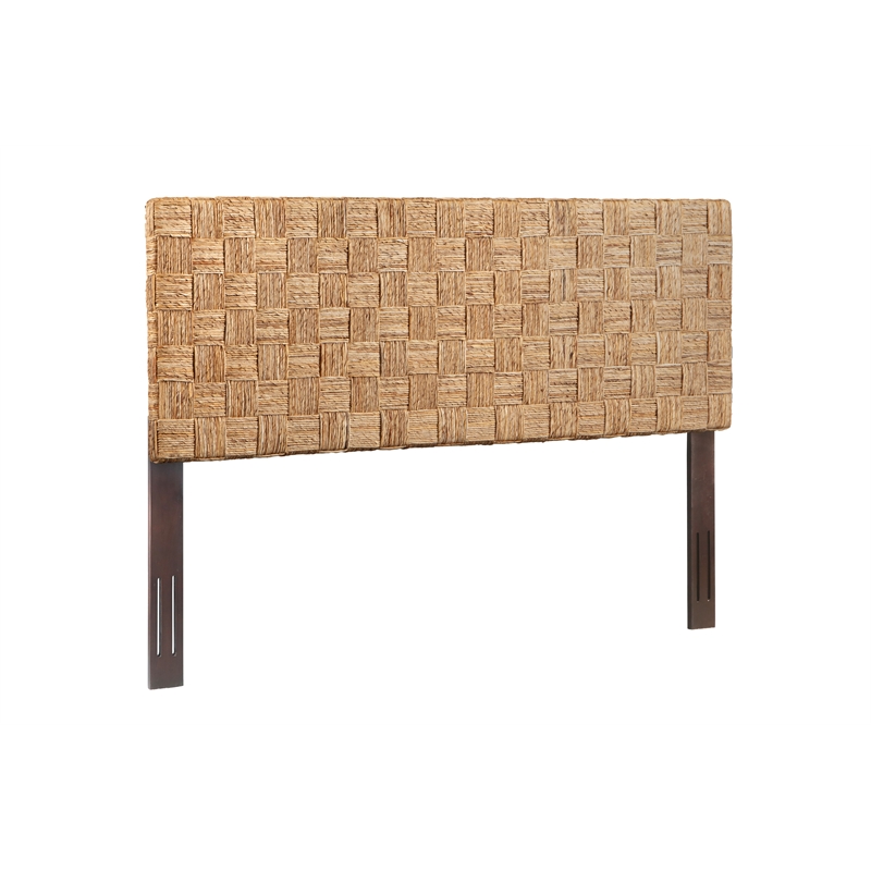 Crawford & Burke King Adjustable-Height Woven Rattan Headboard in Natural