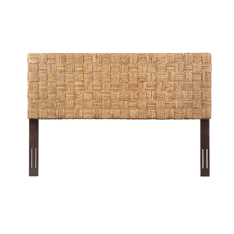 Crawford & Burke King Adjustable-Height Woven Rattan Headboard in Natural
