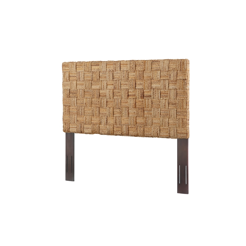 Crawford & Burke Queen Adjustable-Height Woven Rattan Headboard in Natural