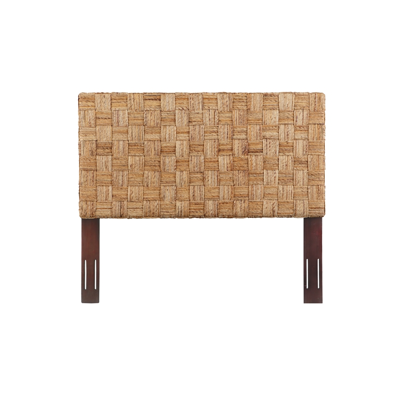 Crawford & Burke Queen Adjustable-Height Woven Rattan Headboard in Natural