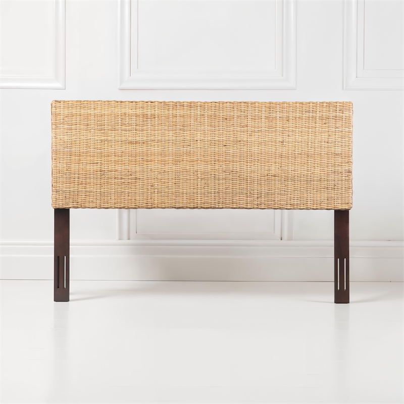 Crawford & Burke King Adjustable-Height Headboard in Natural Rattan