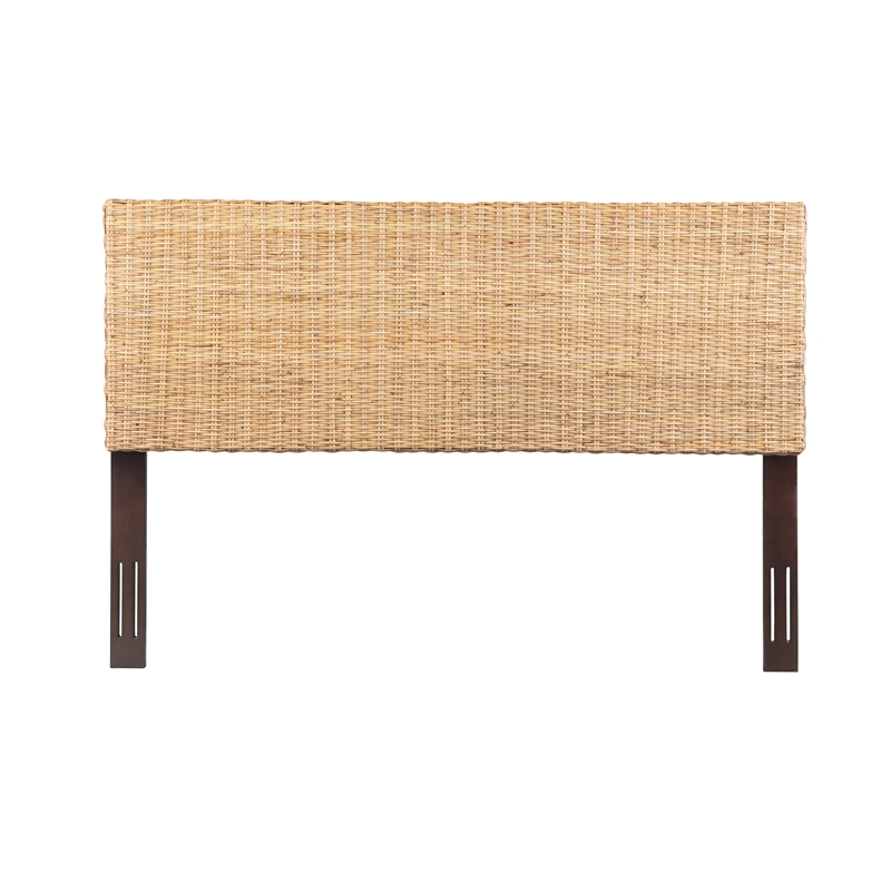 Crawford & Burke King Adjustable-Height Headboard in Natural Rattan