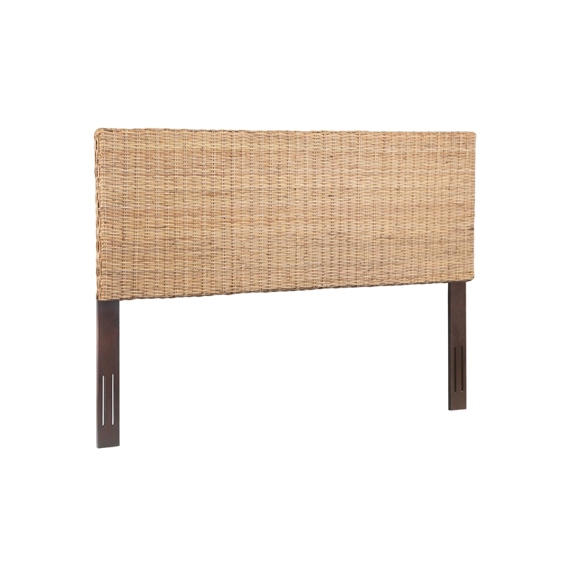 Crawford & Burke King Adjustable-Height Headboard in Natural Rattan