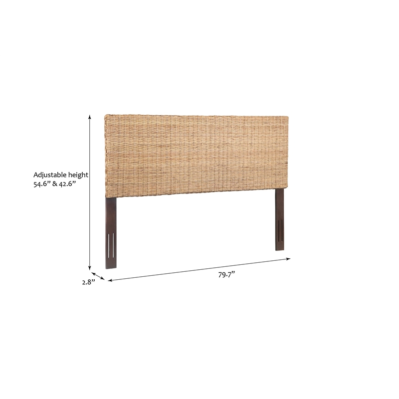 Crawford & Burke King Adjustable-Height Headboard in Natural Rattan