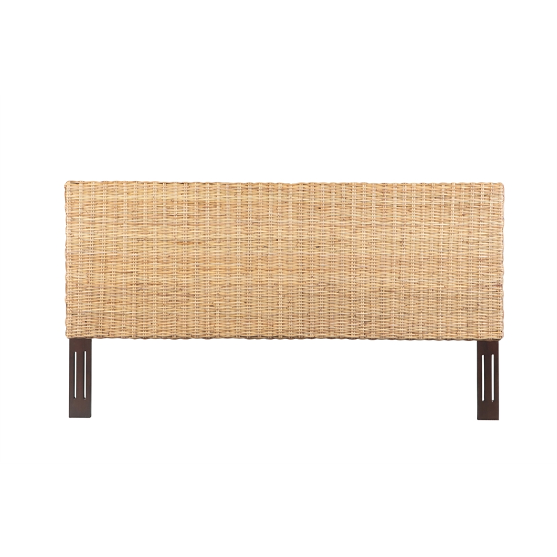 Crawford & Burke King Adjustable-Height Headboard in Natural Rattan