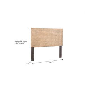 Crawford & Burke Queen Adjustable-Height Headboard in Natural Rattan
