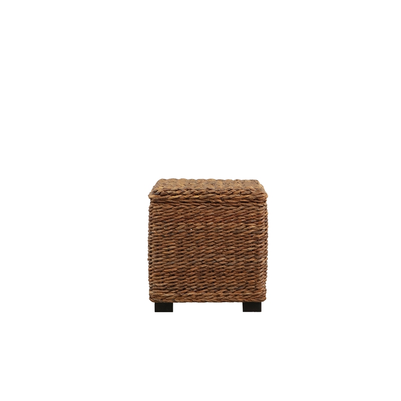 Crawford & Burke Woven Banana Leaf Storage Trunk with Lift-Top in Brown
