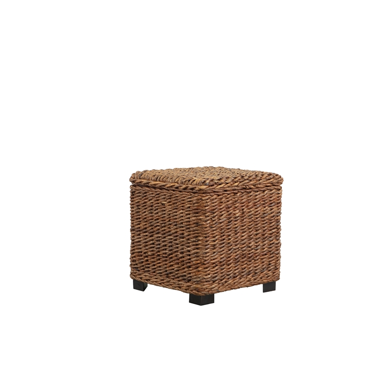 Crawford & Burke Woven Banana Leaf Storage Trunk with Lift-Top in Brown