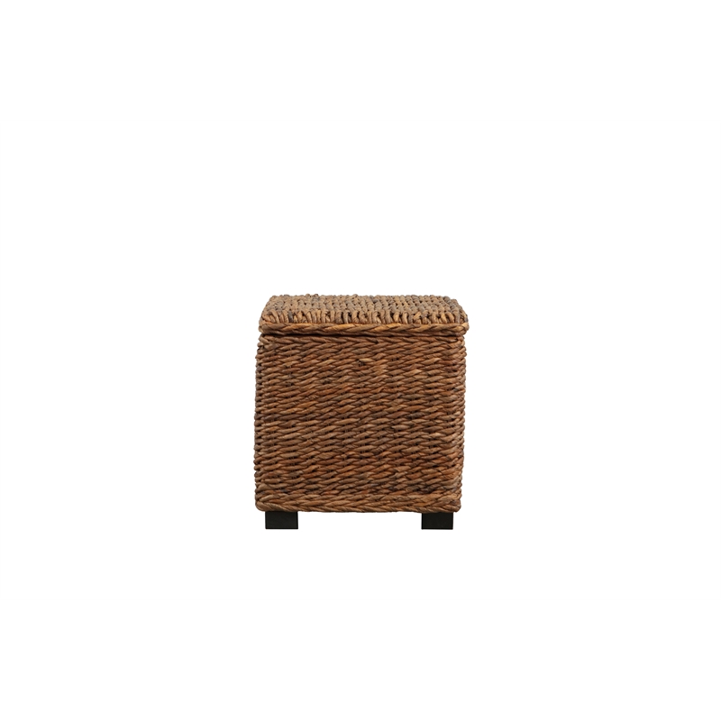 Crawford & Burke Woven Banana Leaf Storage Trunk with Lift-Top in Brown
