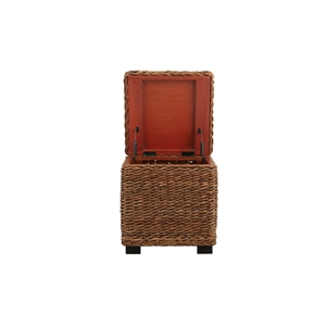 Crawford & Burke Woven Banana Leaf Storage Trunk with Lift-Top in Brown