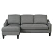 Lester Chaise Sleeper Sofa in Gray fabric with Black legs
