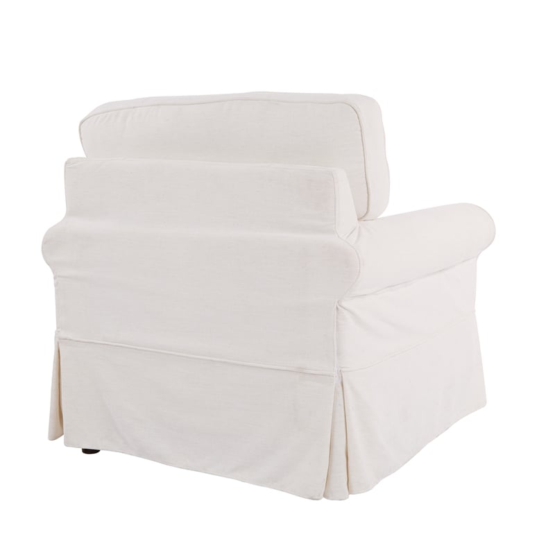 Ashton Chair with Ivory Beige Fabric Slip Cover