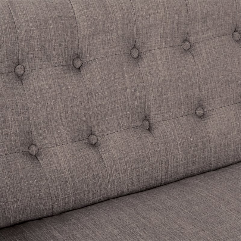 Mill Lane Chair in Cement Gray Fabric with Coffee Legs