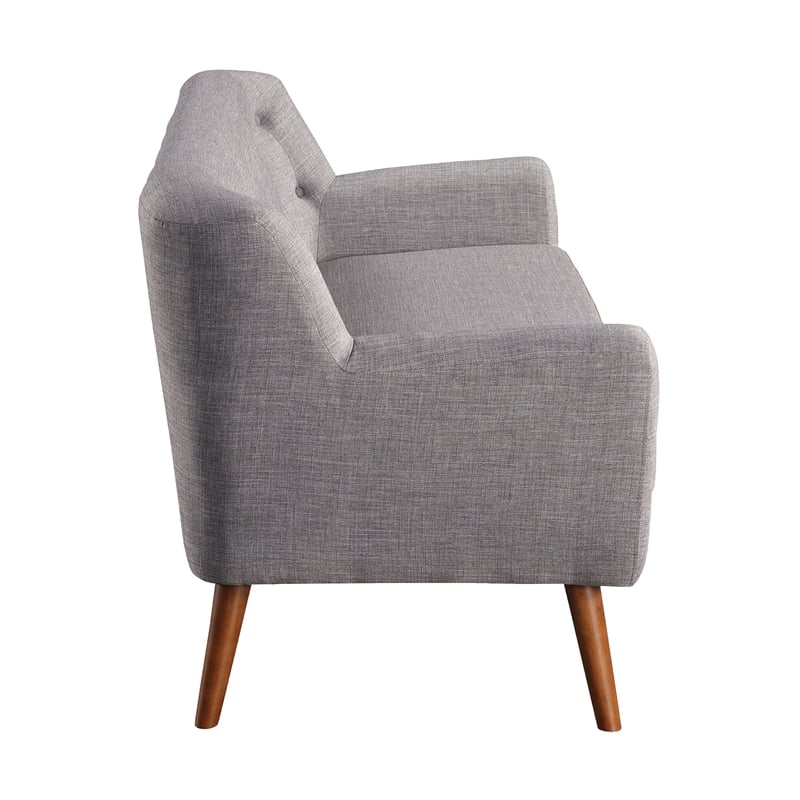 Mill Lane Mid-Century Modern 68 inch Tufted Sofa in Cement Gray Fabric