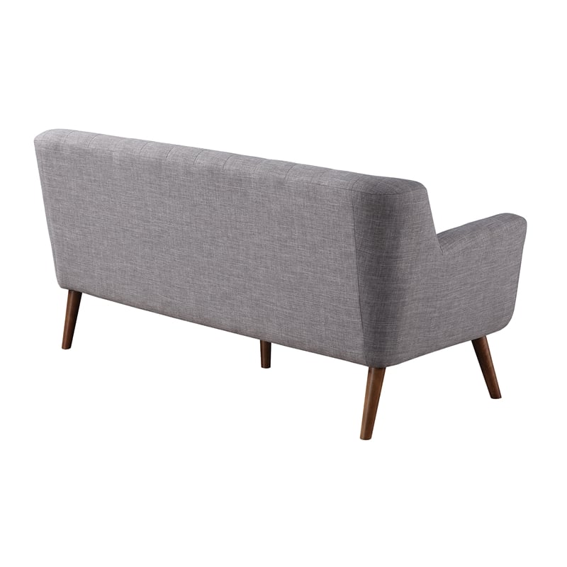 Mill Lane Mid-Century Modern 68 inch Tufted Sofa in Cement Gray Fabric