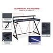 Emulator Battlestation Black Gaming Desk in Engineered Wood with RGB LED Lights