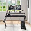 Emulator Battlestation Black Gaming Desk in Engineered Wood with RGB LED Lights