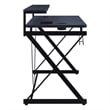 Emulator Battlestation Black Gaming Desk in Engineered Wood with RGB LED Lights