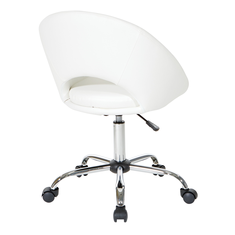Milo Height Adjustable Home Office Chair in Durable White Faux Leather