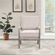 Abbot Chair in Linen Beige Fabric with Brushed Gray Base
