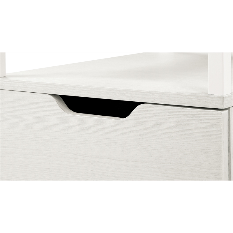 OSP Home Furnishings Contempo Mobile Cart in Campanula White with Metal Frame