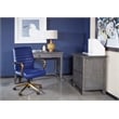 Mid-Back Navy Faux Leather Chair with Gold Finish Arms and Base K/D