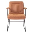 GT Chair in Sand Brown Faux Leather with Black Sled Base
