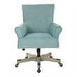 Megan Office Chair in Turquoise Fabric with Grey Wash Wood