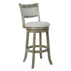 Swivel Wood Stool 30&quot with Solid Back in Antique Gray Finish